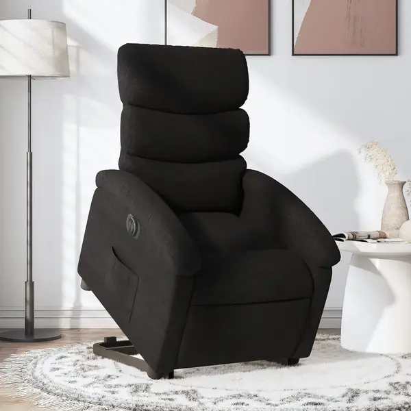 Gossi fotoliu electric rabatabil cu ridicare, negru, textil