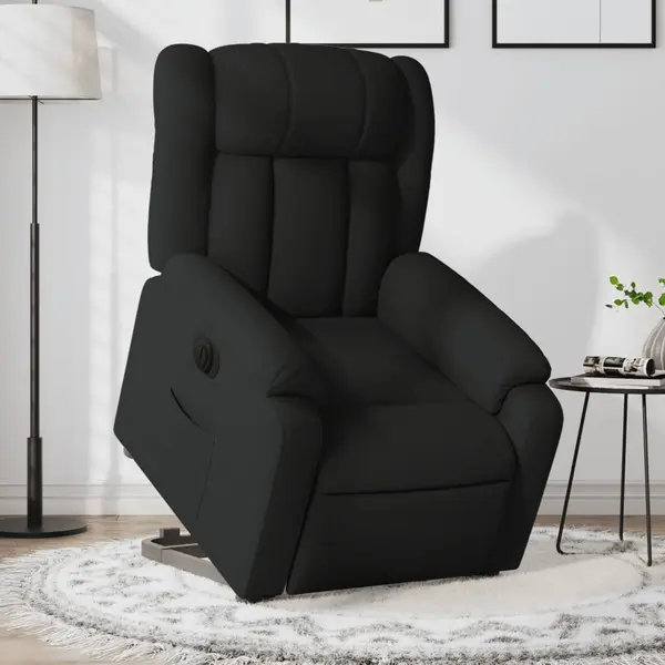 Gossi fotoliu electric rabatabil cu ridicare, negru, textil