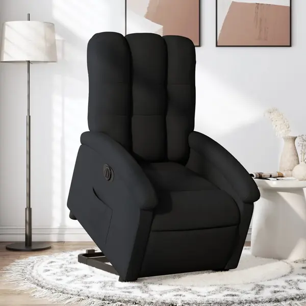 Gossi fotoliu electric rabatabil cu ridicare, negru, textil