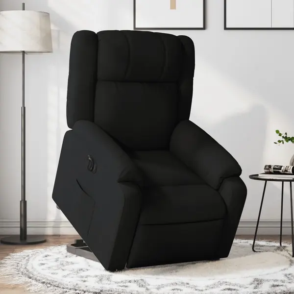 Gossi fotoliu electric rabatabil cu ridicare, negru, textil