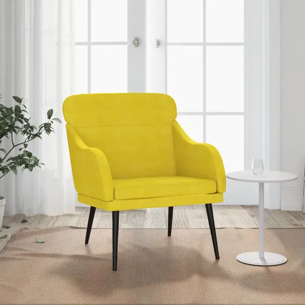 Gossi fotoliu, galben, 63x76x80 cm, catifea