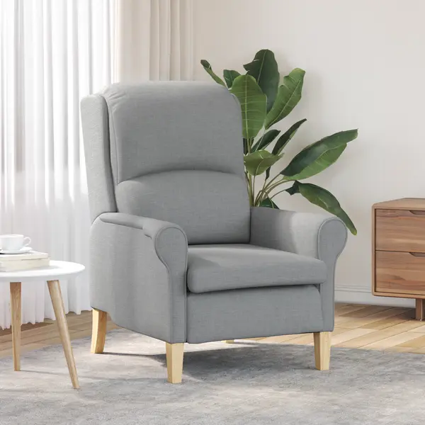 Gossi fotoliu modern gri deschis poliester, lemn mediu ergonomic