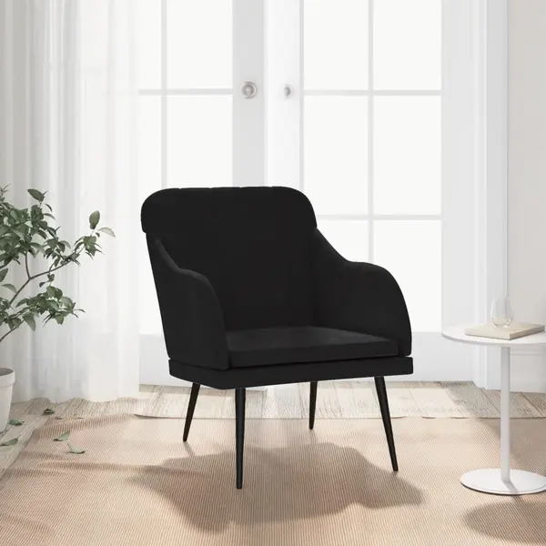 Gossi fotoliu, negru, 63x76x80 cm, catifea