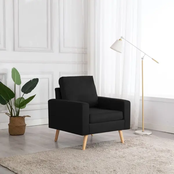 Gossi fotoliu, negru, material textil