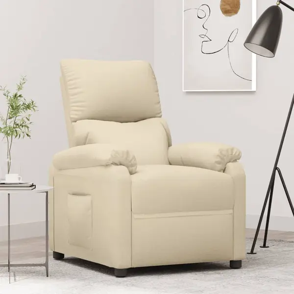 Gossi fotoliu rabatabil, crem, material textil