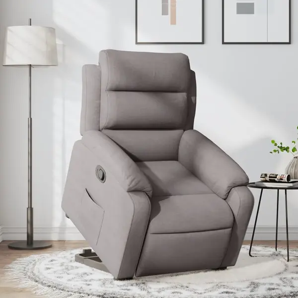 Gossi fotoliu rabatabil cu ridicare pe verticala, gri taupe, textil