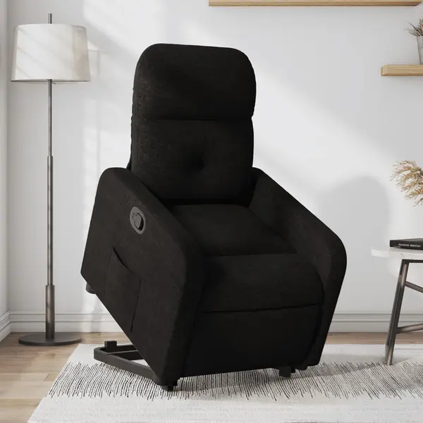 Gossi fotoliu rabatabil cu ridicare pe verticala, negru, textil