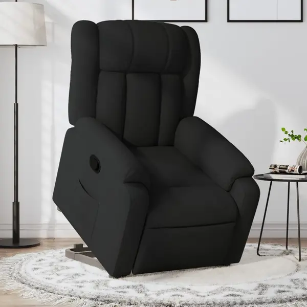 Gossi fotoliu rabatabil cu ridicare pe verticala, negru, textil