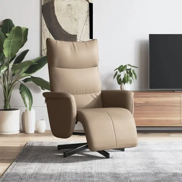 Gossi fotoliu rabatabil cu suport picioare cappuccino piele ecologica