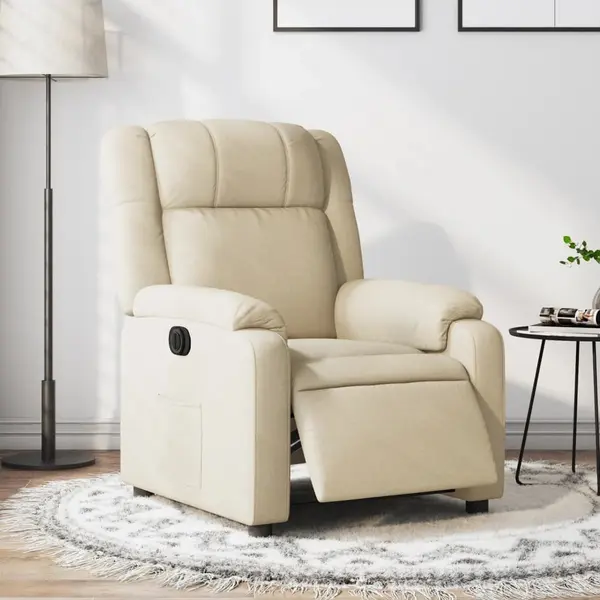 Gossi fotoliu rabatabil electric, crem, material textil