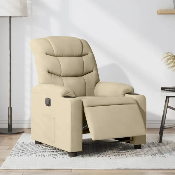 Gossi fotoliu rabatabil electric, crem, material textil