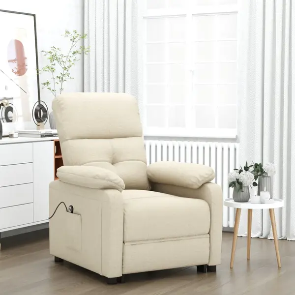 Gossi fotoliu rabatabil electric, crem, material textil