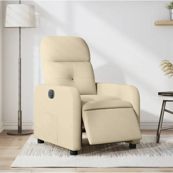 Gossi fotoliu rabatabil electric, crem, material textil