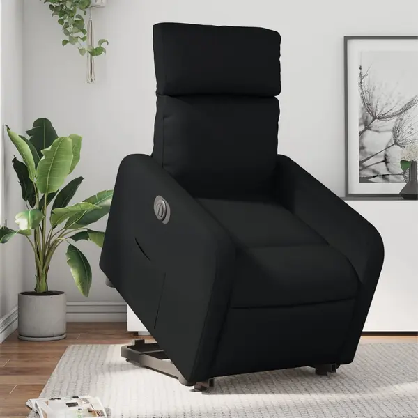 Gossi fotoliu rabatabil electric cu ridicare, negru, piele ecologica