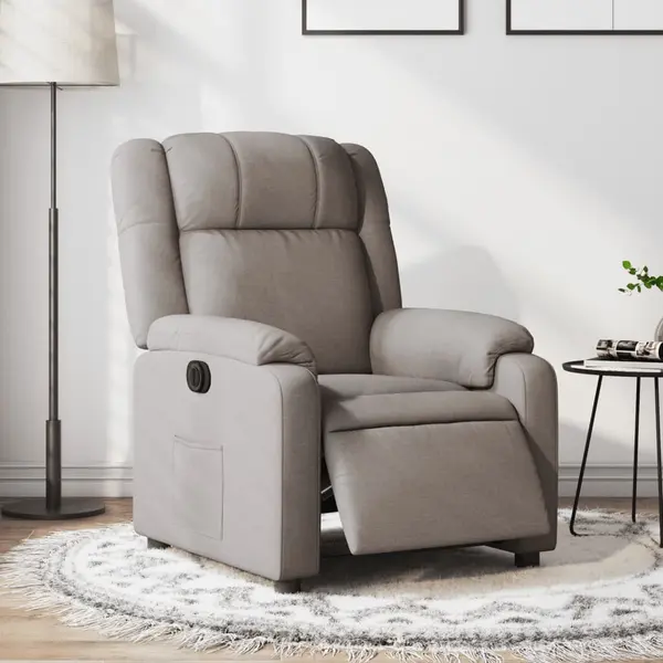 Gossi fotoliu rabatabil electric, gri taupe, material textil
