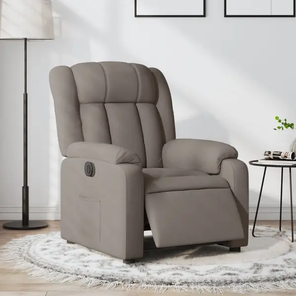 Gossi fotoliu rabatabil electric, gri taupe, material textil