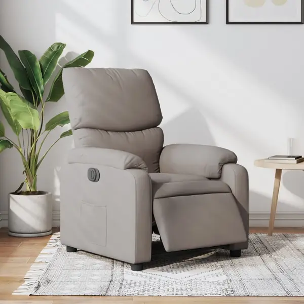 Gossi fotoliu rabatabil electric, gri taupe, material textil