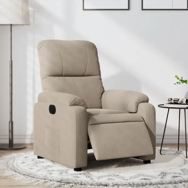 Gossi fotoliu rabatabil electric, gri taupe, microfibra
