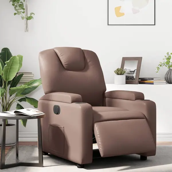 Gossi fotoliu rabatabil electric, maro, piele ecologica