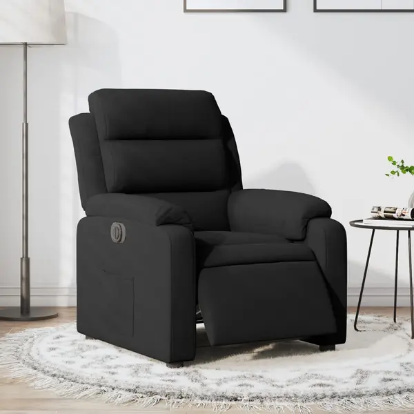 Gossi fotoliu rabatabil electric, negru, catifea