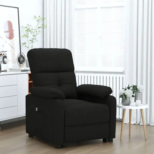 Gossi fotoliu rabatabil electric, negru, material textil