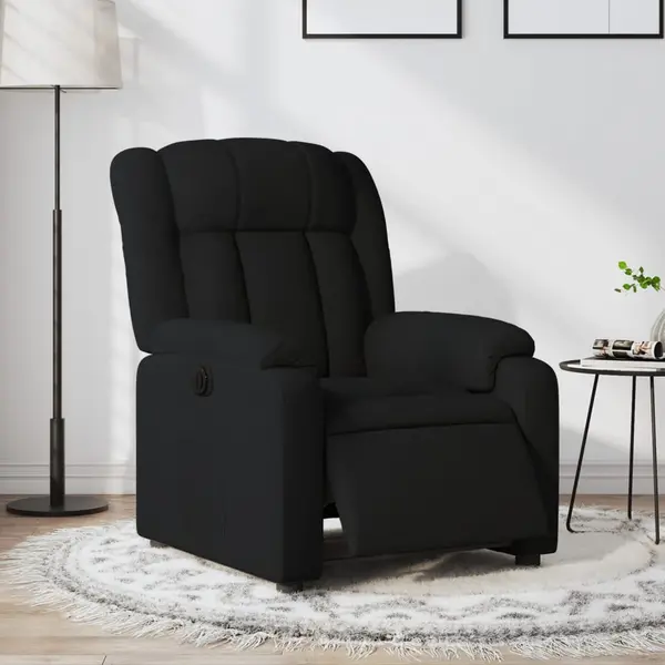 Gossi fotoliu rabatabil electric, negru, material textil