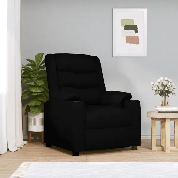 Gossi fotoliu rabatabil electric, negru, piele ecologica