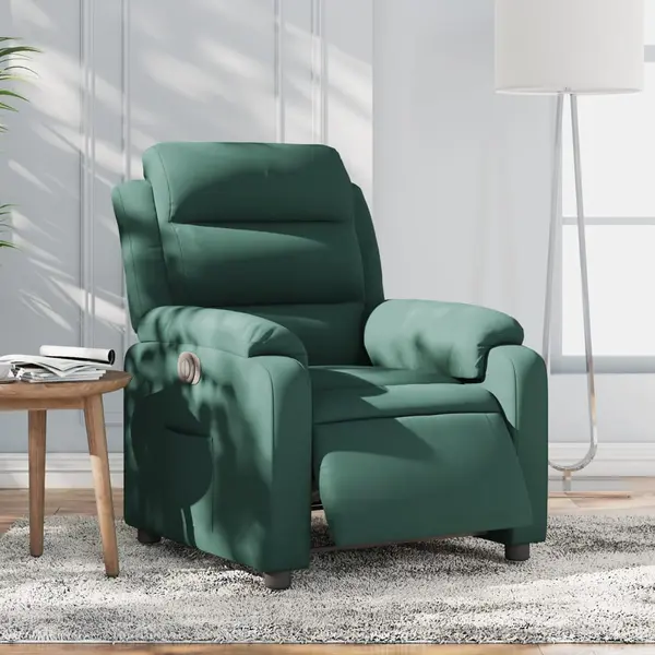 Gossi fotoliu rabatabil electric, verde inchis, catifea