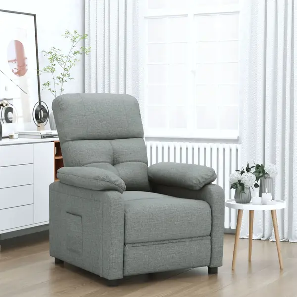 Gossi fotoliu rabatabil, gri inchis, material textil