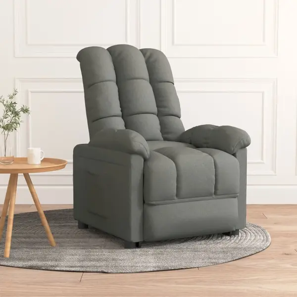 Gossi fotoliu rabatabil, gri inchis, material textil