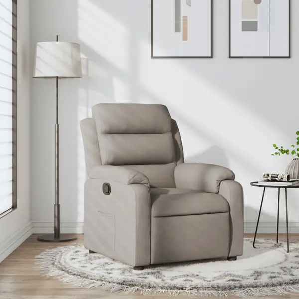 Gossi fotoliu rabatabil, gri taupe, material textil