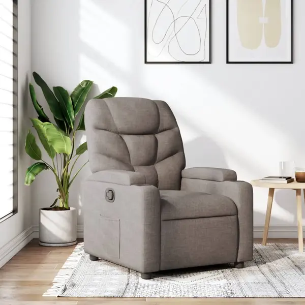 Gossi fotoliu rabatabil, gri taupe, material textil