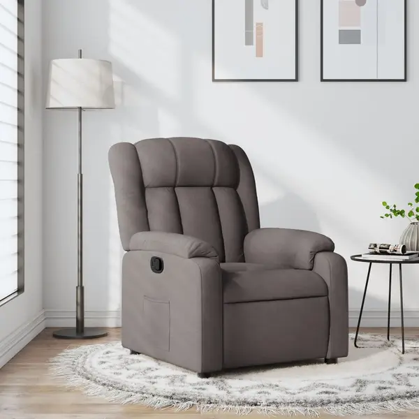 Gossi fotoliu rabatabil, gri taupe, material textil