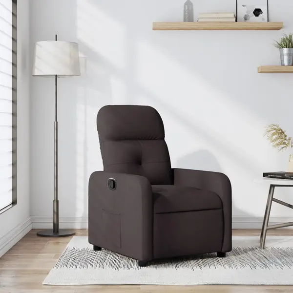 Gossi fotoliu rabatabil, maro inchis, material textil