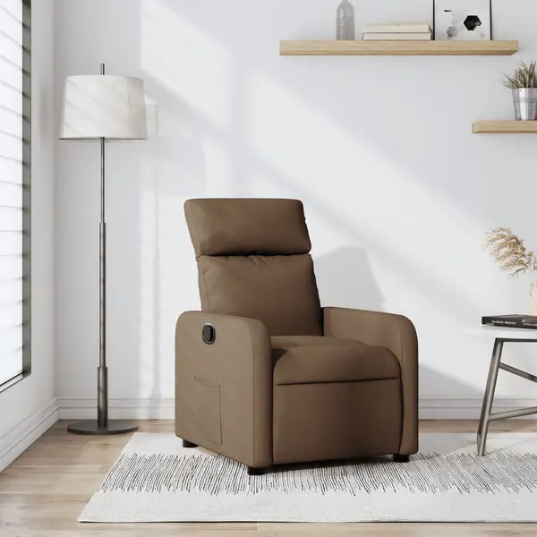 Gossi fotoliu rabatabil, maro, material textil