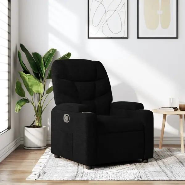 Gossi fotoliu rabatabil, negru, material textil