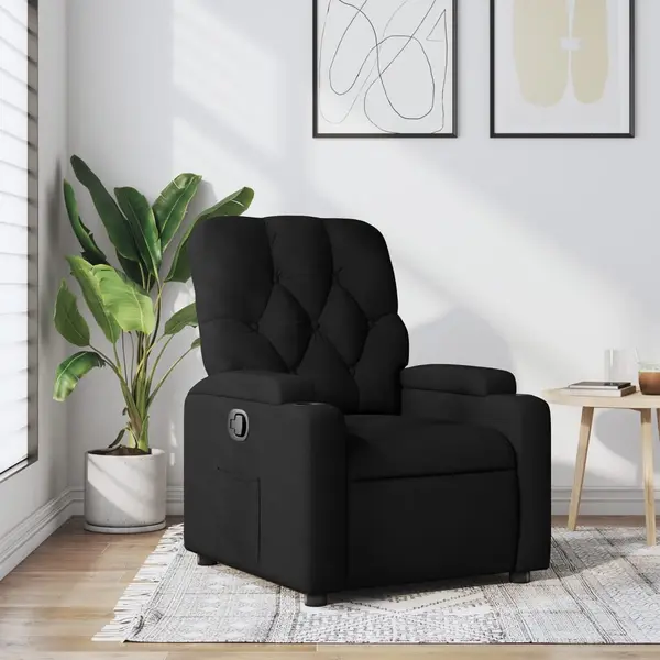 Gossi fotoliu rabatabil, negru, material textil