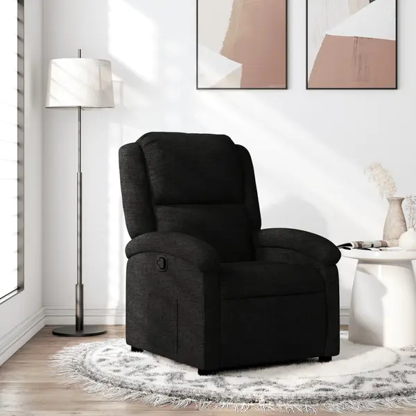 Gossi fotoliu rabatabil, negru, material textil