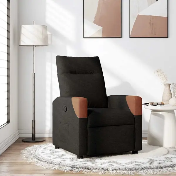 Gossi fotoliu rabatabil, negru, material textil