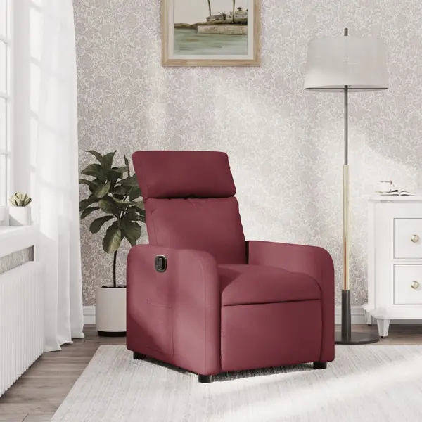 Gossi fotoliu rabatabil, rosu vin, material textil