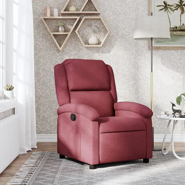 Gossi fotoliu rabatabil, rosu vin, material textil
