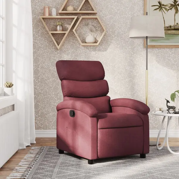 Gossi fotoliu rabatabil, rosu vin, material textil