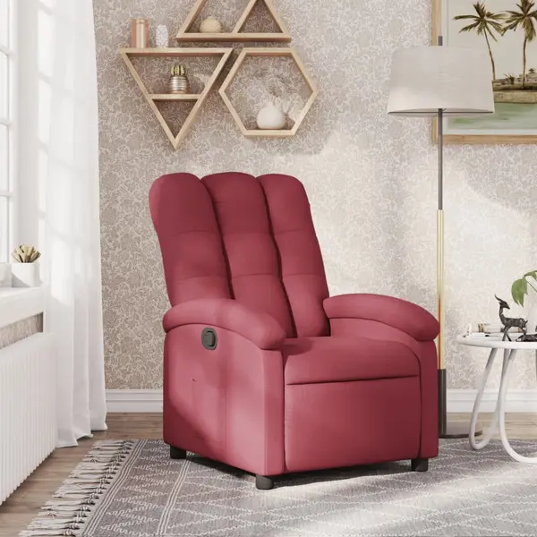Gossi fotoliu rabatabil, rosu vin, material textil