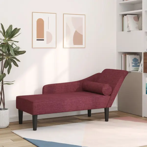 Gossi fotoliu sezlong cu perne, rosu vin, material textil