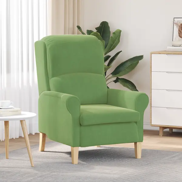 Gossi fotoliu verde deschis verde deschis tesatura, lemn