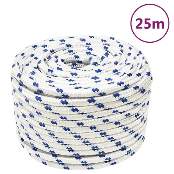 Gossi franghie de barca, alb, 12 mm, 25 m, polipropilena