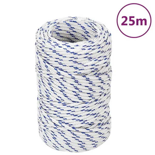 Gossi franghie de barca, alb, 2 mm, 25 m, polipropilena