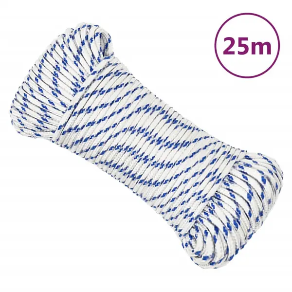 Gossi franghie de barca, alb, 3 mm, 25 m, polipropilena