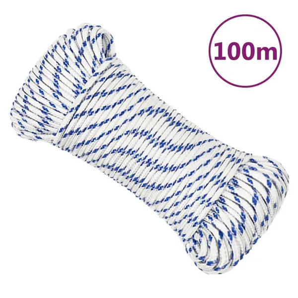 Gossi franghie de barca, alb, 5 mm, 100 m, polipropilena