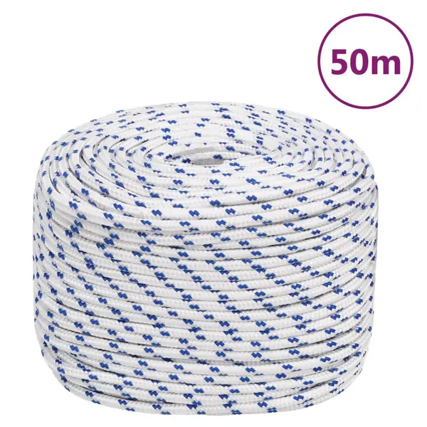 Gossi franghie de barca, alb, 6 mm, 50 m, polipropilena